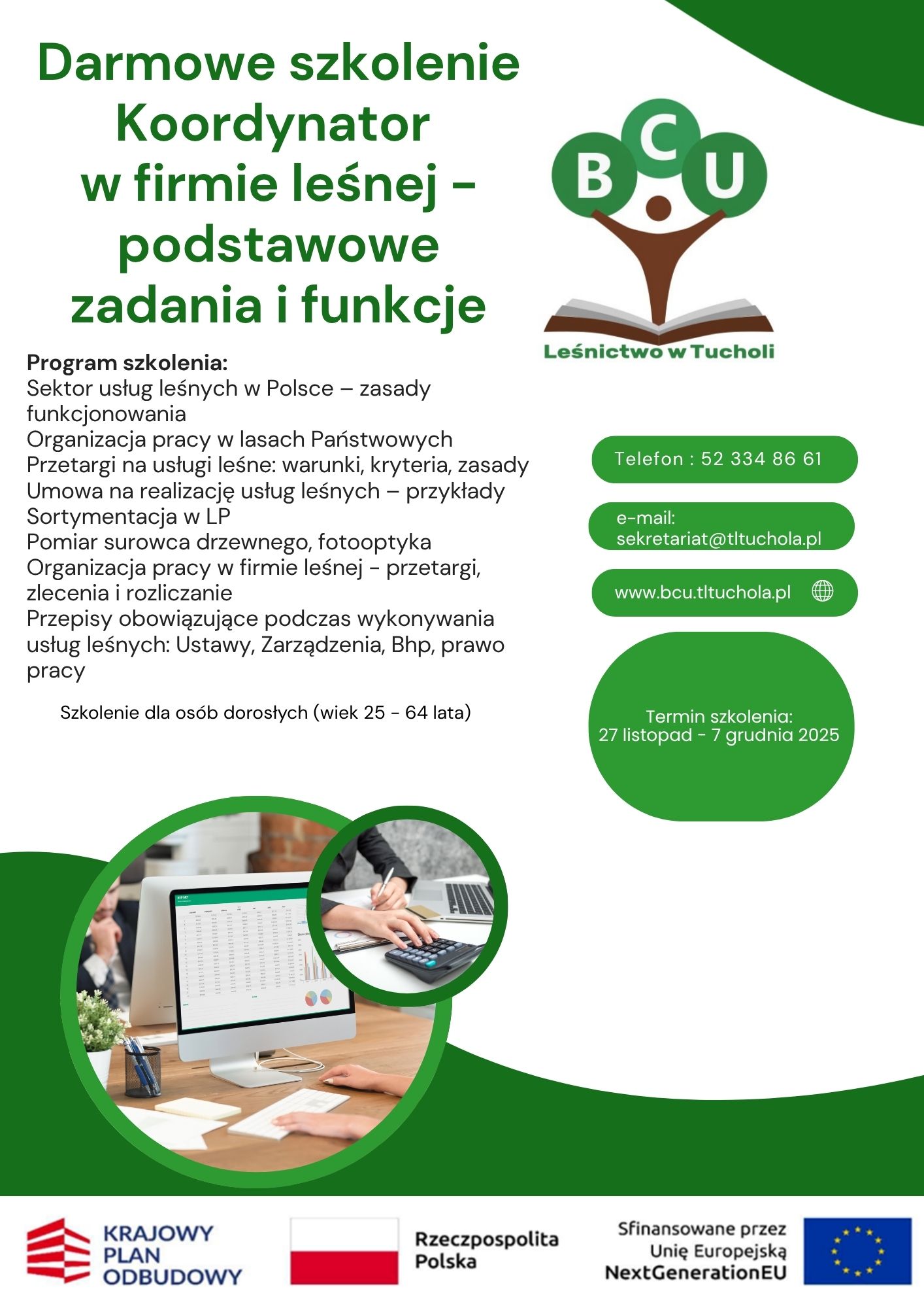 Zapraszamy na szkolenie „Koordynator w firmie leśnej – podstawowe zadania i funkcje”